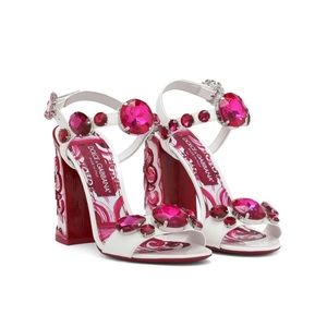Dolce&Gabbana Keira Crystal Embellished Block Heel sandal NEW 10US/EU 40